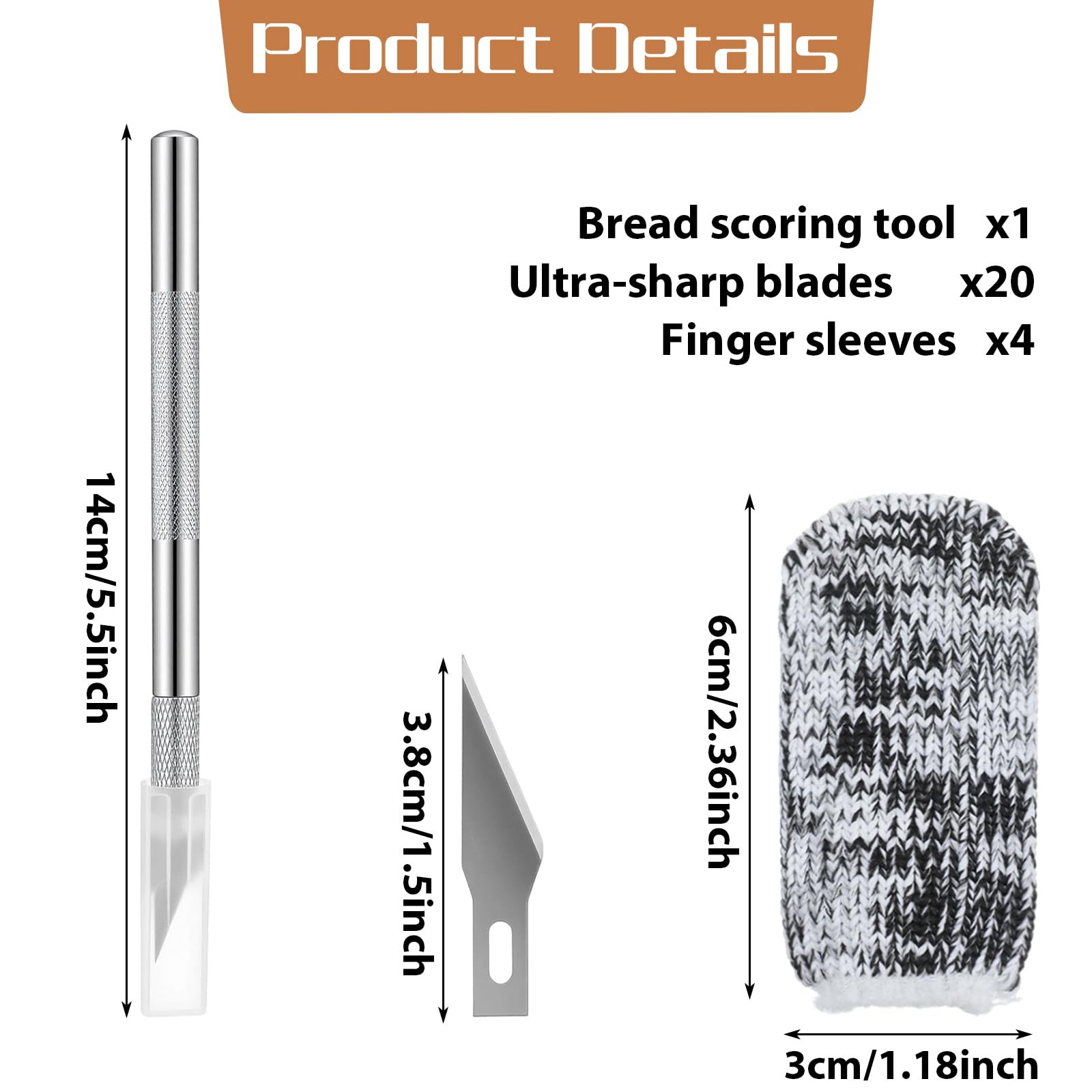 20 replaceable blades for bread scoring