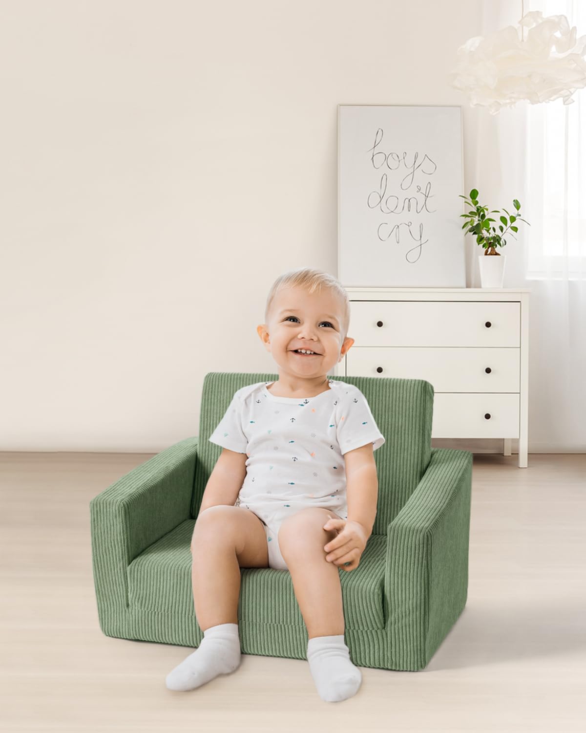 Jouha toddler chair 2-in-1 folding sofa convertible green