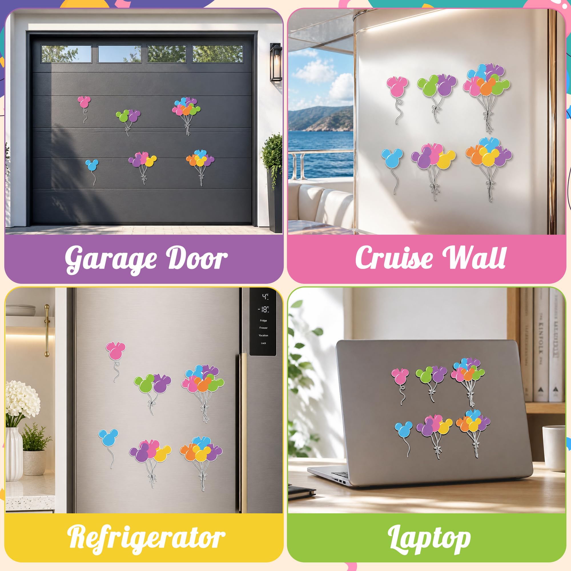 JovelliBom colorful balloon magnets for summer party decor