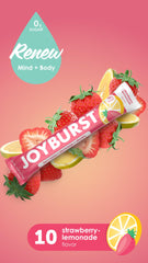 Joyburst electrolyte powder stick being mixed with water