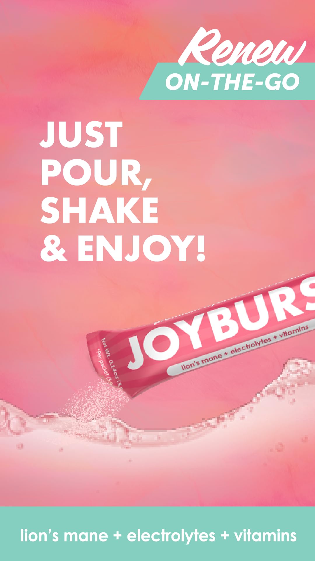 Joyburst lions mane mushroom ingredient note on packaging