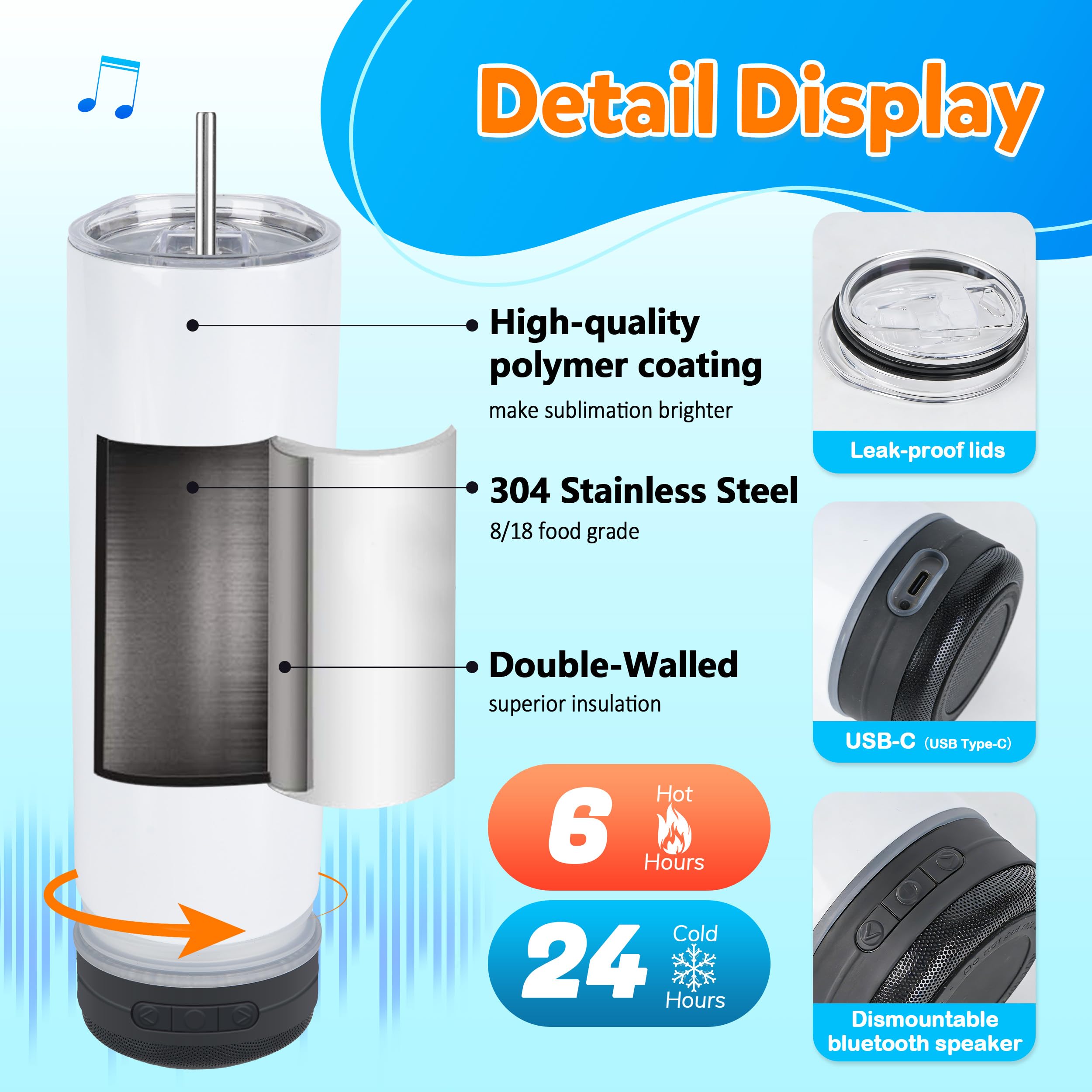 Joyclub stainless steel tumbler with double-wall insulation