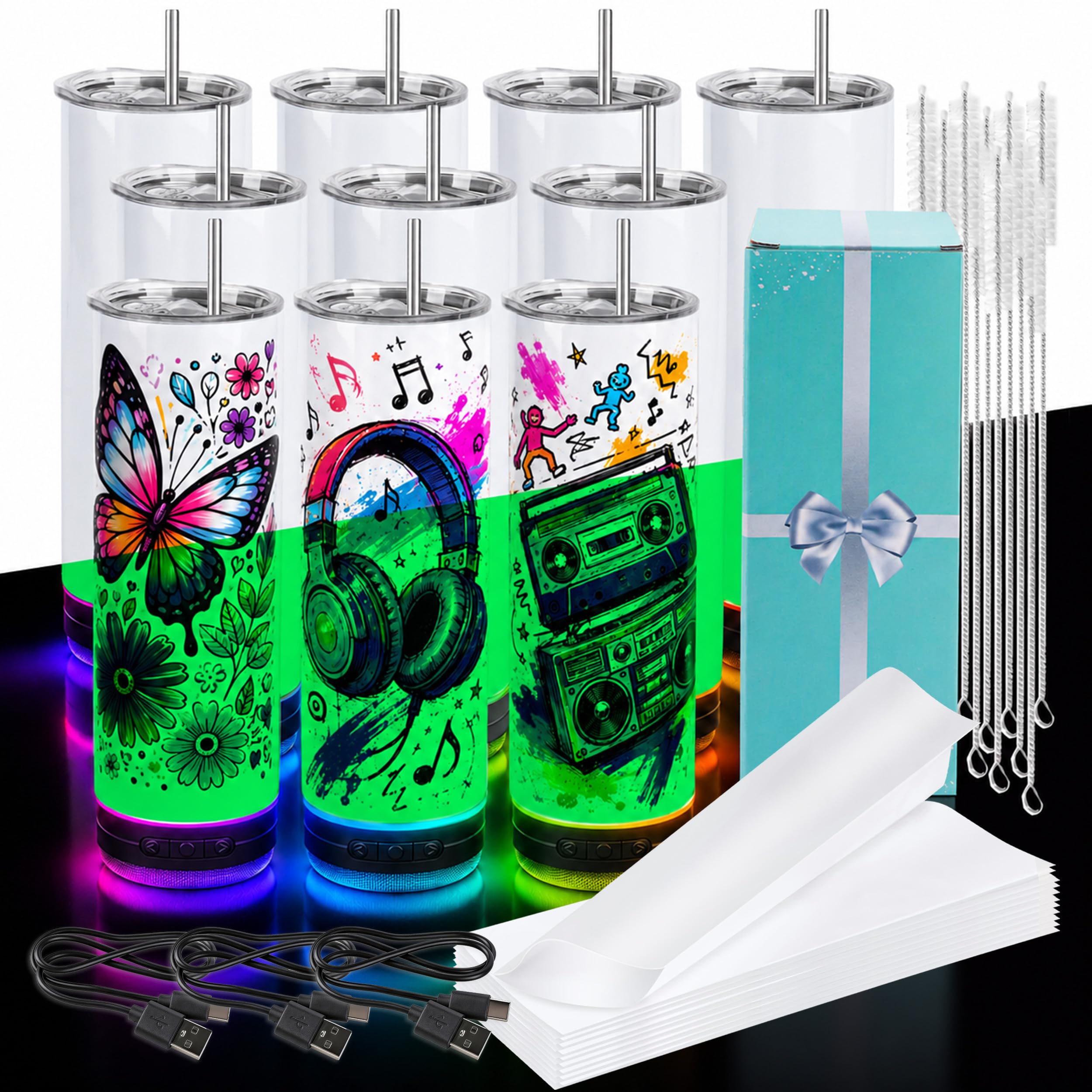 Joyclub sublimation speaker tumbler 20oz front view