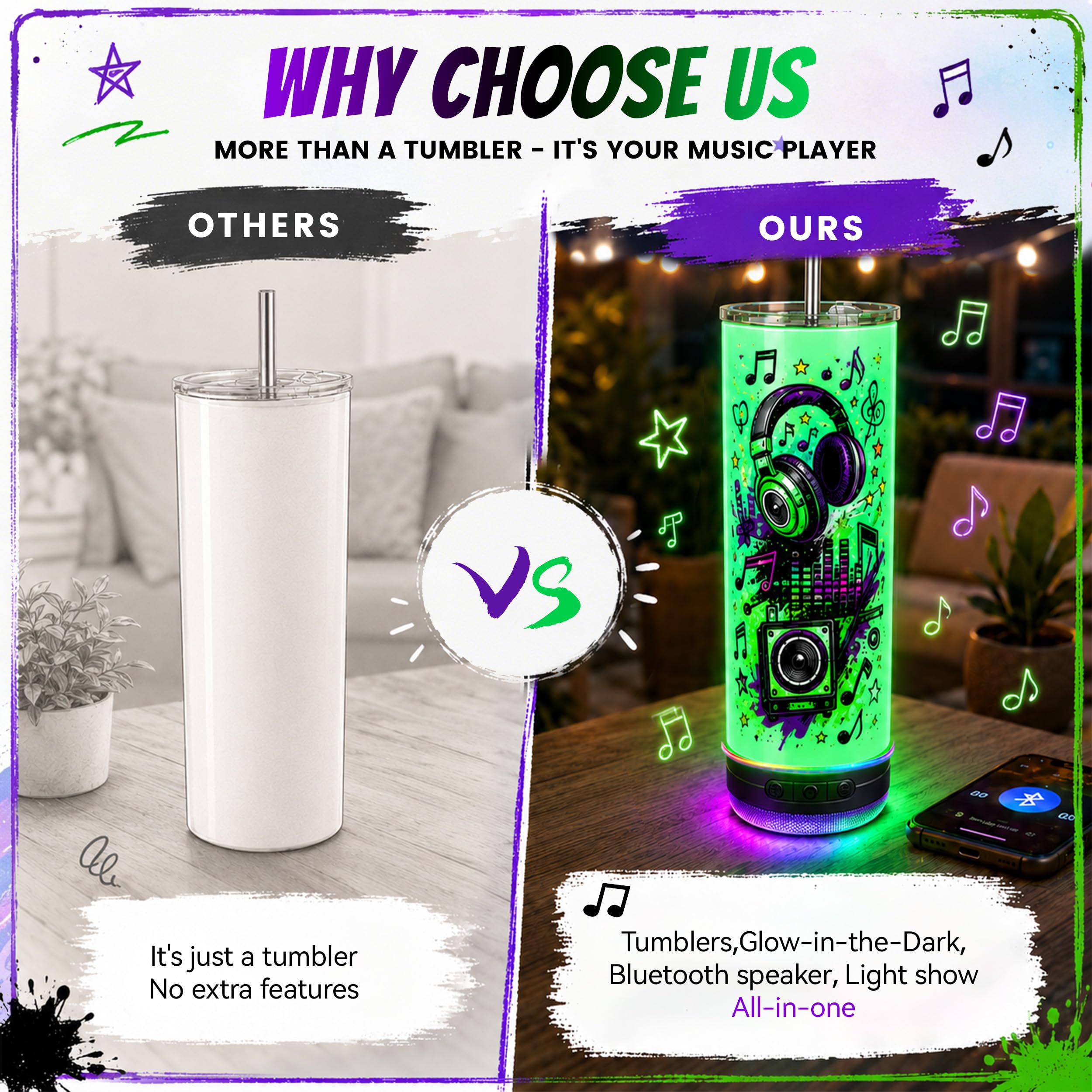 Joyclub sublimation speaker tumbler 20oz gift set packaging
