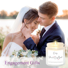 JoycuFF candle included in engagement gift box