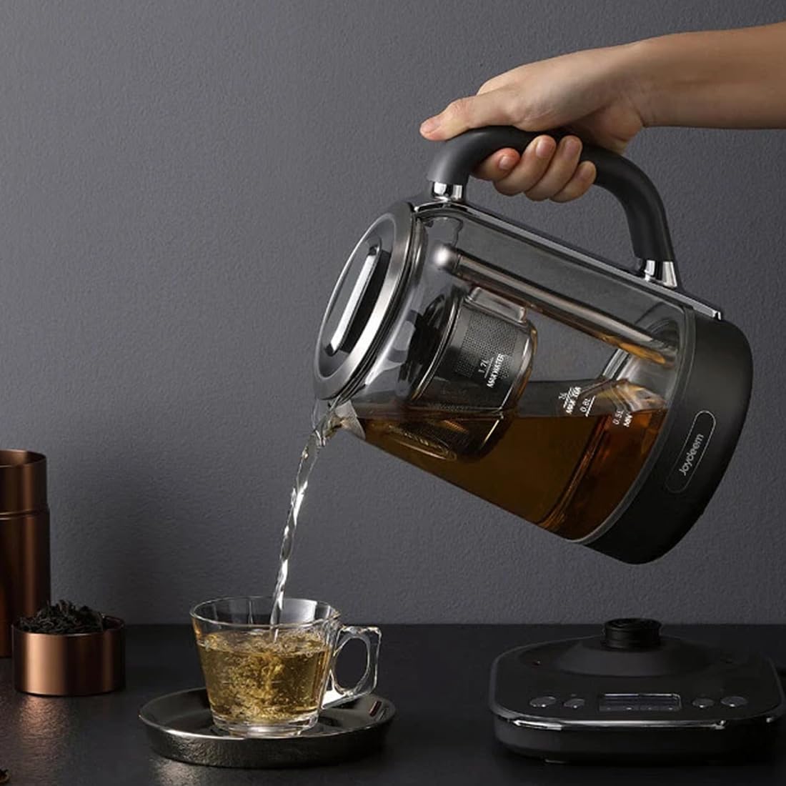 Joydeem hot tea maker control panel with presets