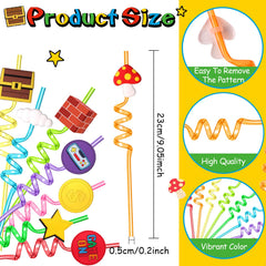 Joyhaven 24Pcs straw set for kids party favors with charms