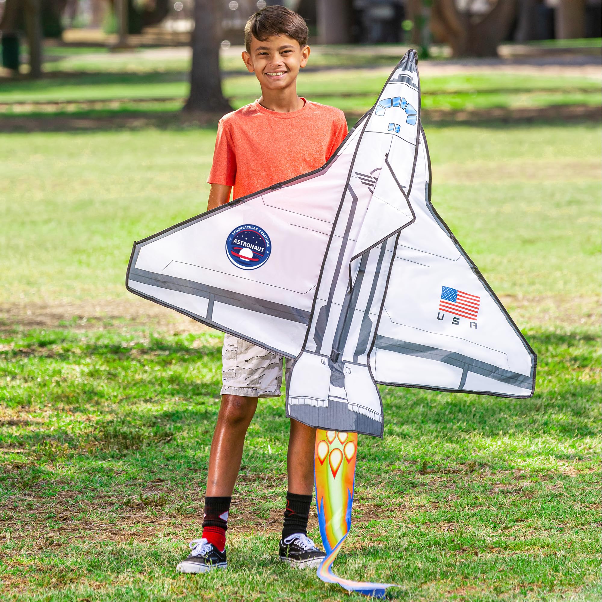 Family outdoor kite flying with JOYIN Spaceship Kite