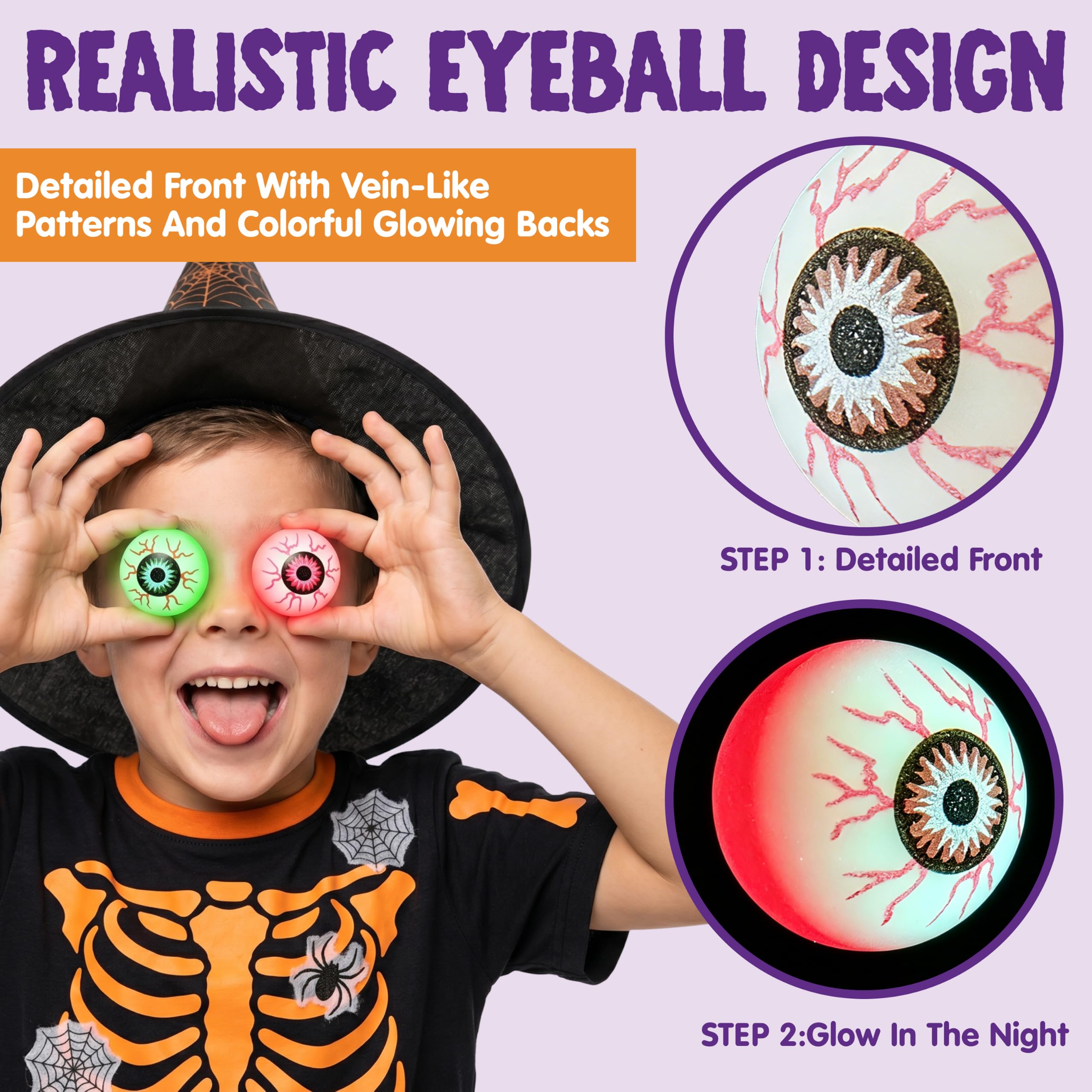 JOYIN trick or treat eyeballs bounce balls 24 count