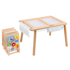 Toddlers table with 2 storage bins and paper roll