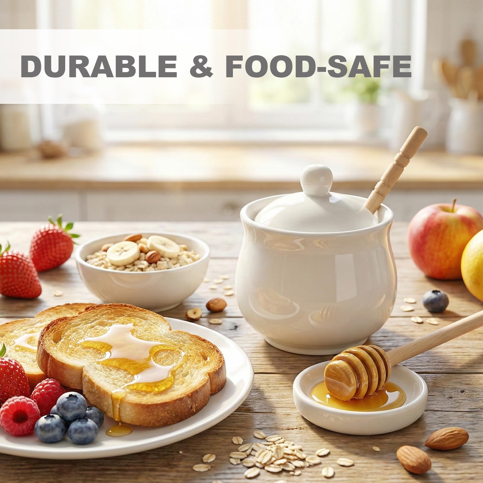 Compact JOYLULU honey pot for kitchen counter