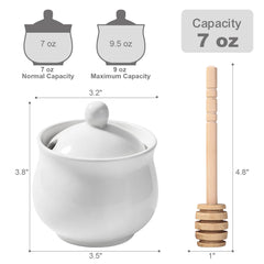 8 Oz ceramic honey pot by JOYLULU for honey syrup jams