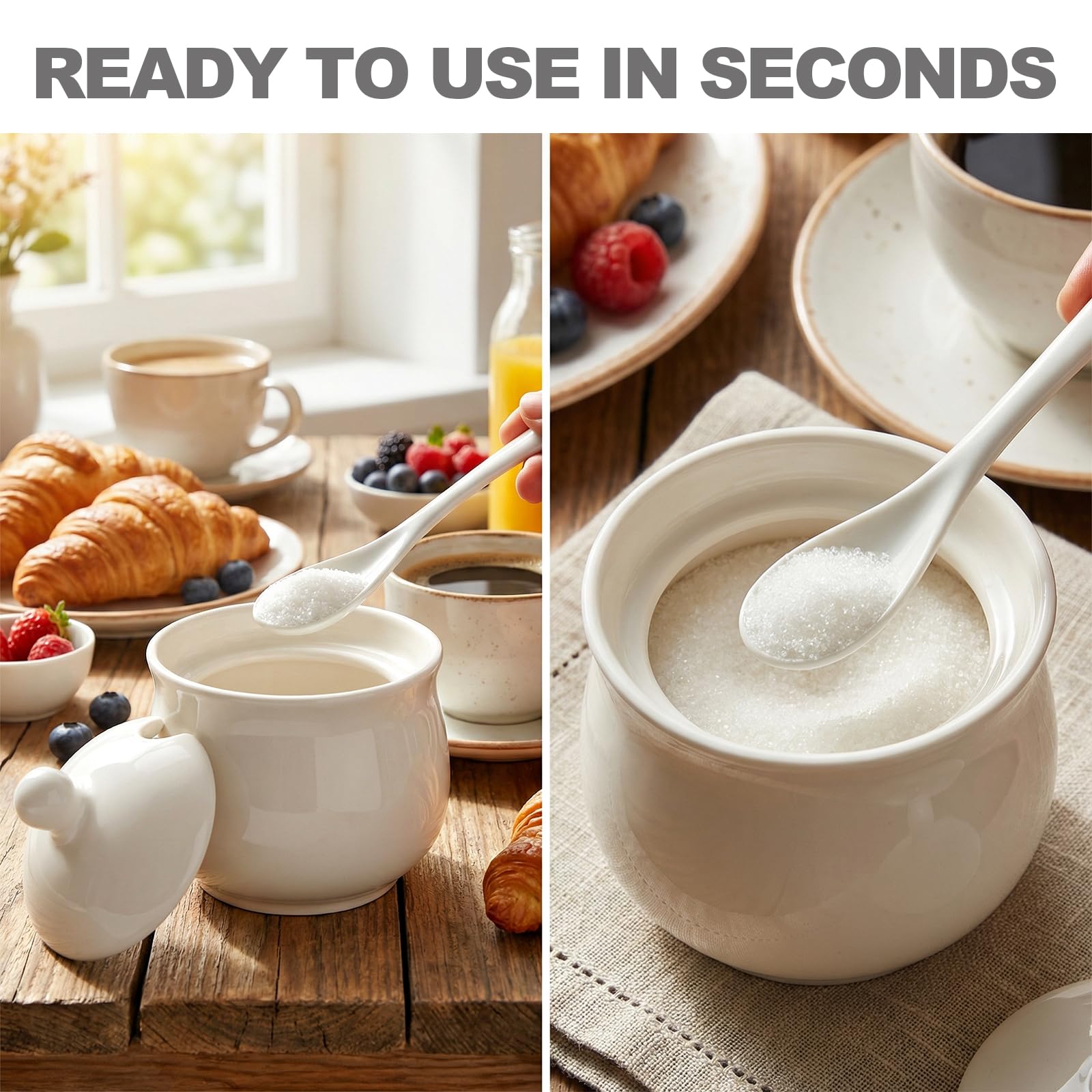 Dishwasher-safe JOYLULU sugar bowl with lid