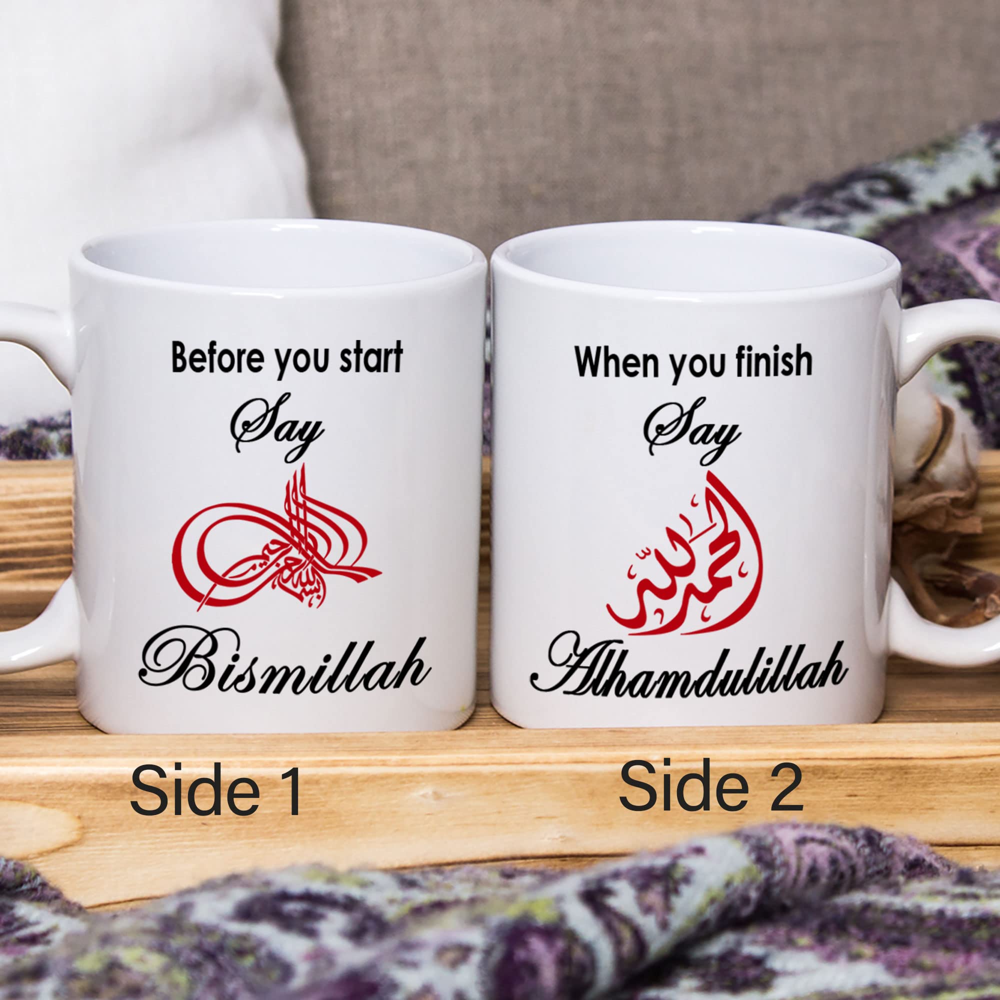 Left-handed friendly dual-sided print on JR Decal mug