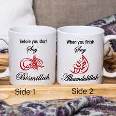 Left-handed friendly dual-sided print on JR Decal mug