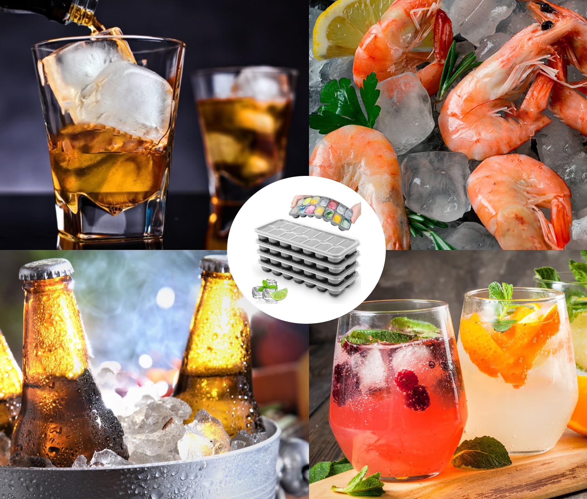 Freezer-ready ice trays for home bar use
