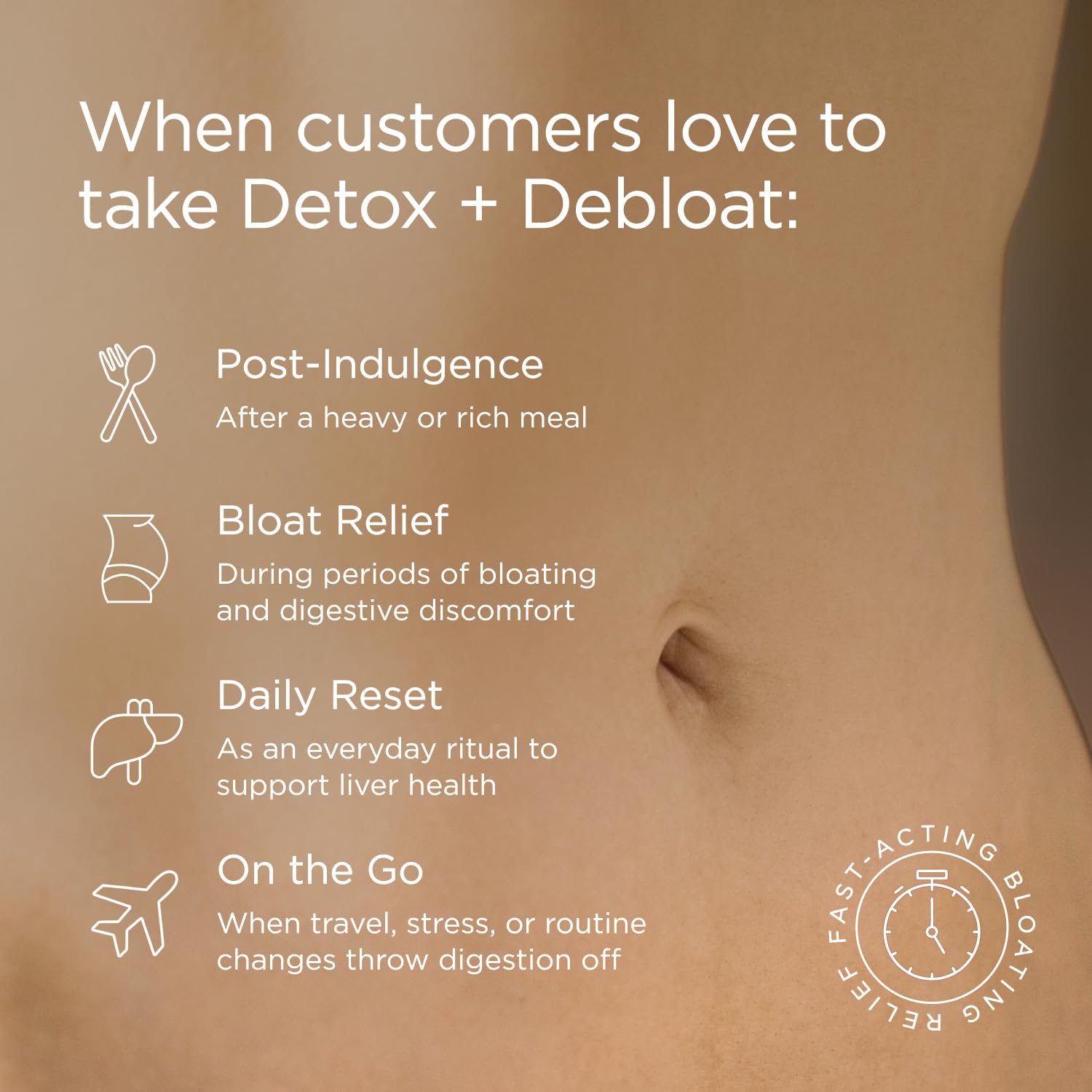 Illustrative view of digest ive comfort concept for JSHealth Detox + Debloat