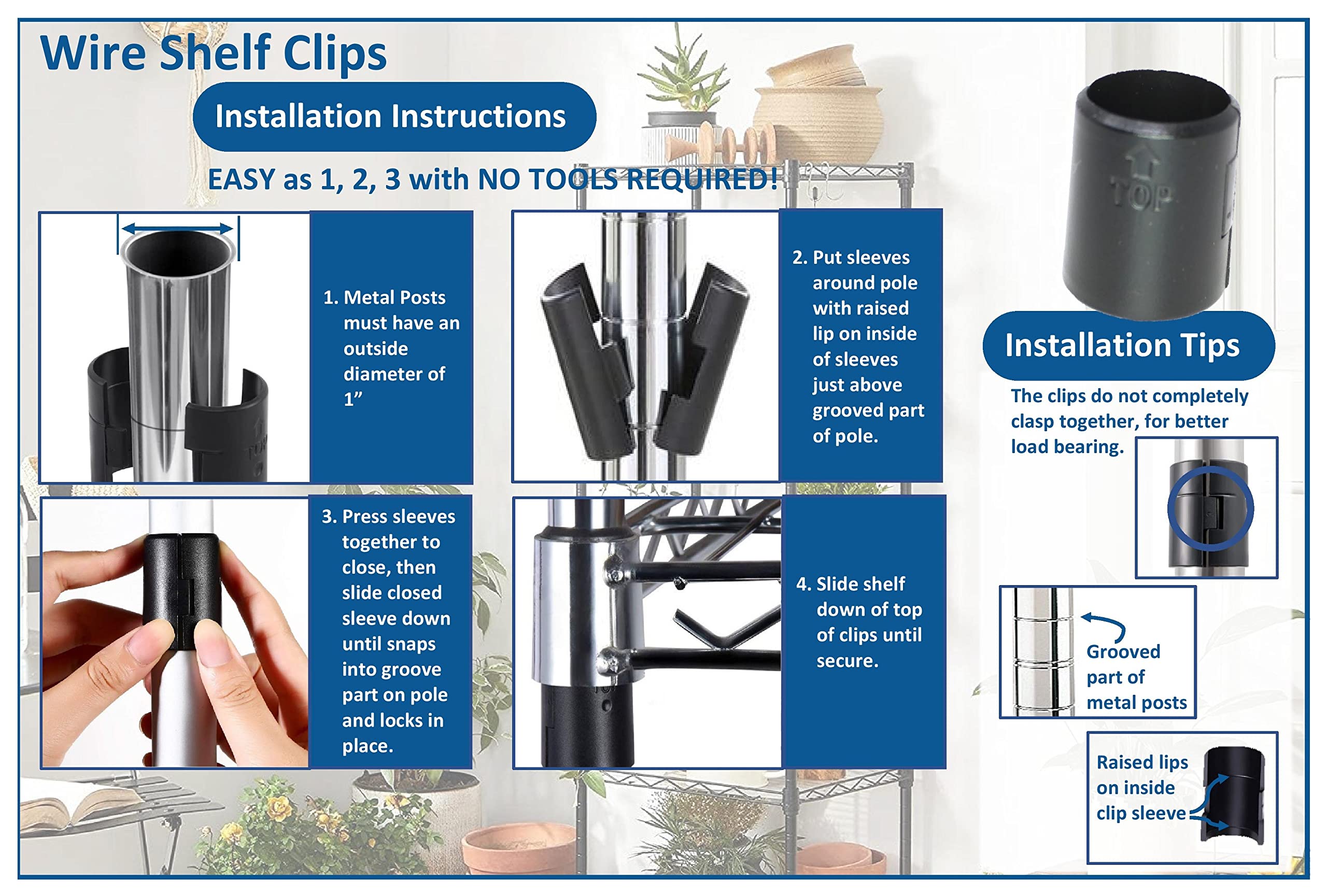 ABS plastic black shelf clips Made in USA