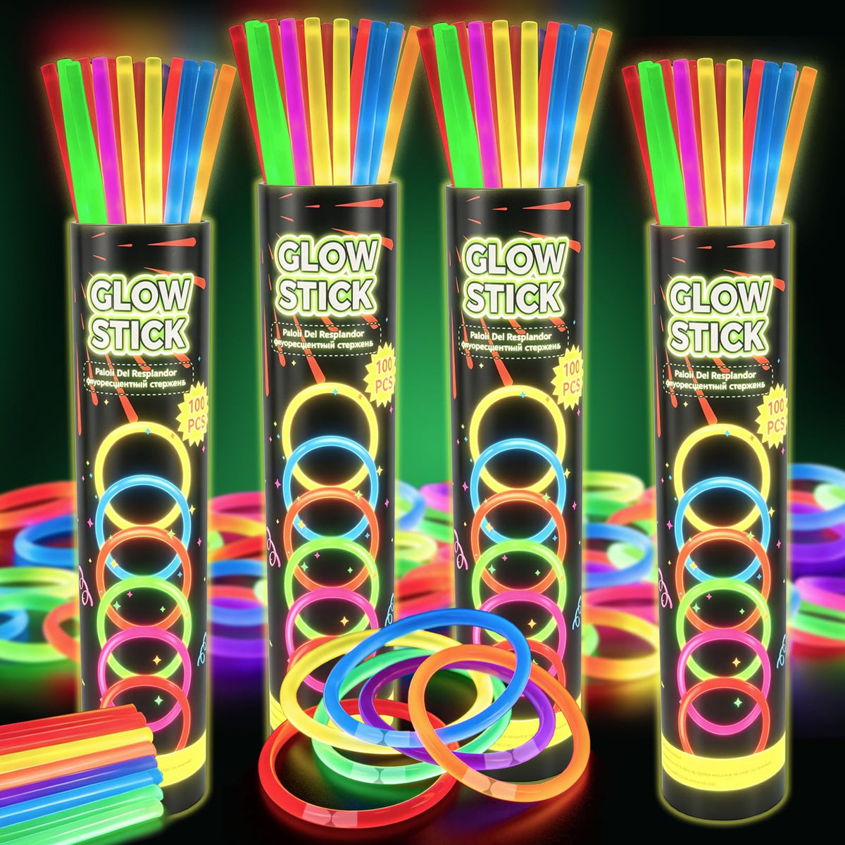 JSronms glow sticks bulk 400 pack 8inch product image