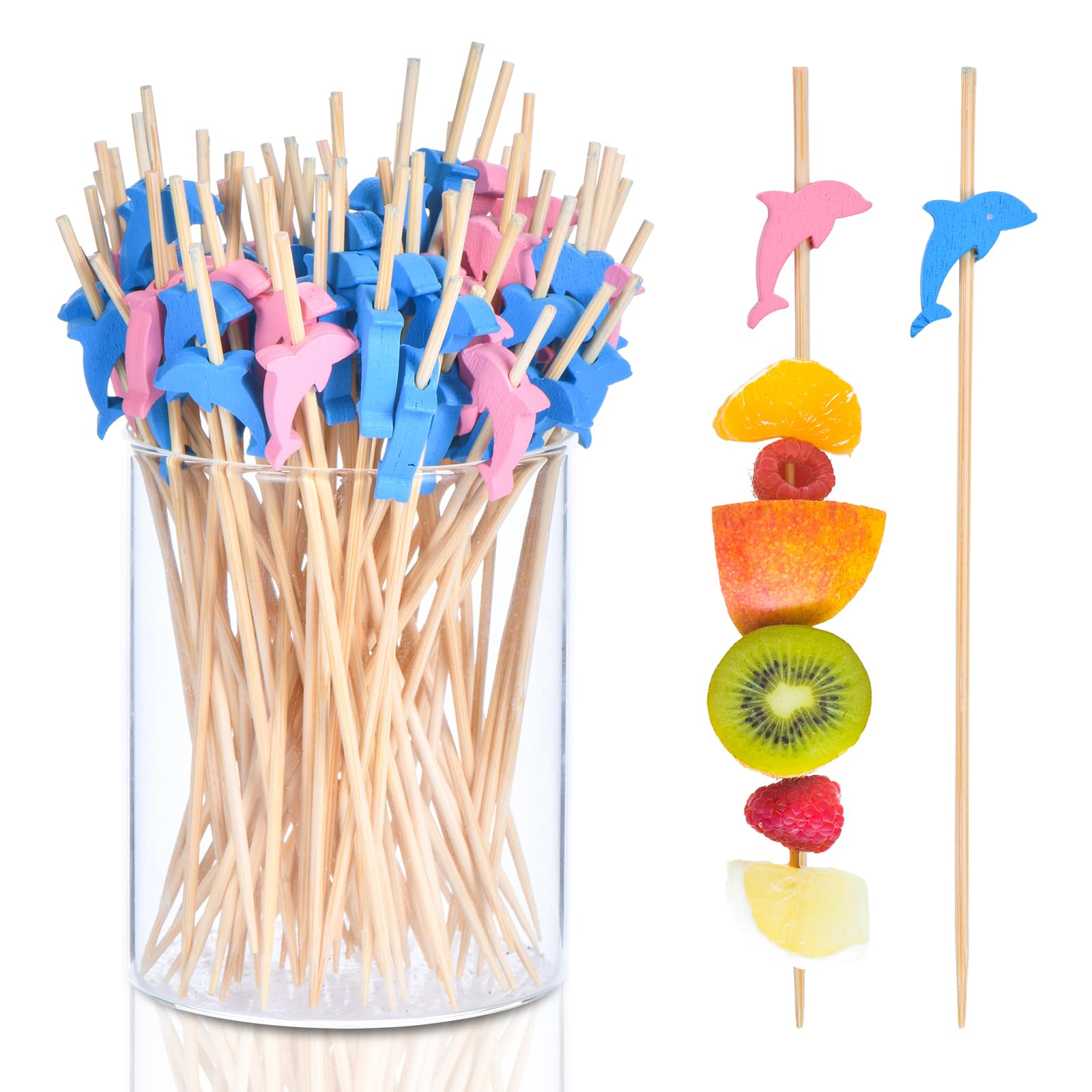 JtmyAota dolphin toothpicks 100 pack bamboo