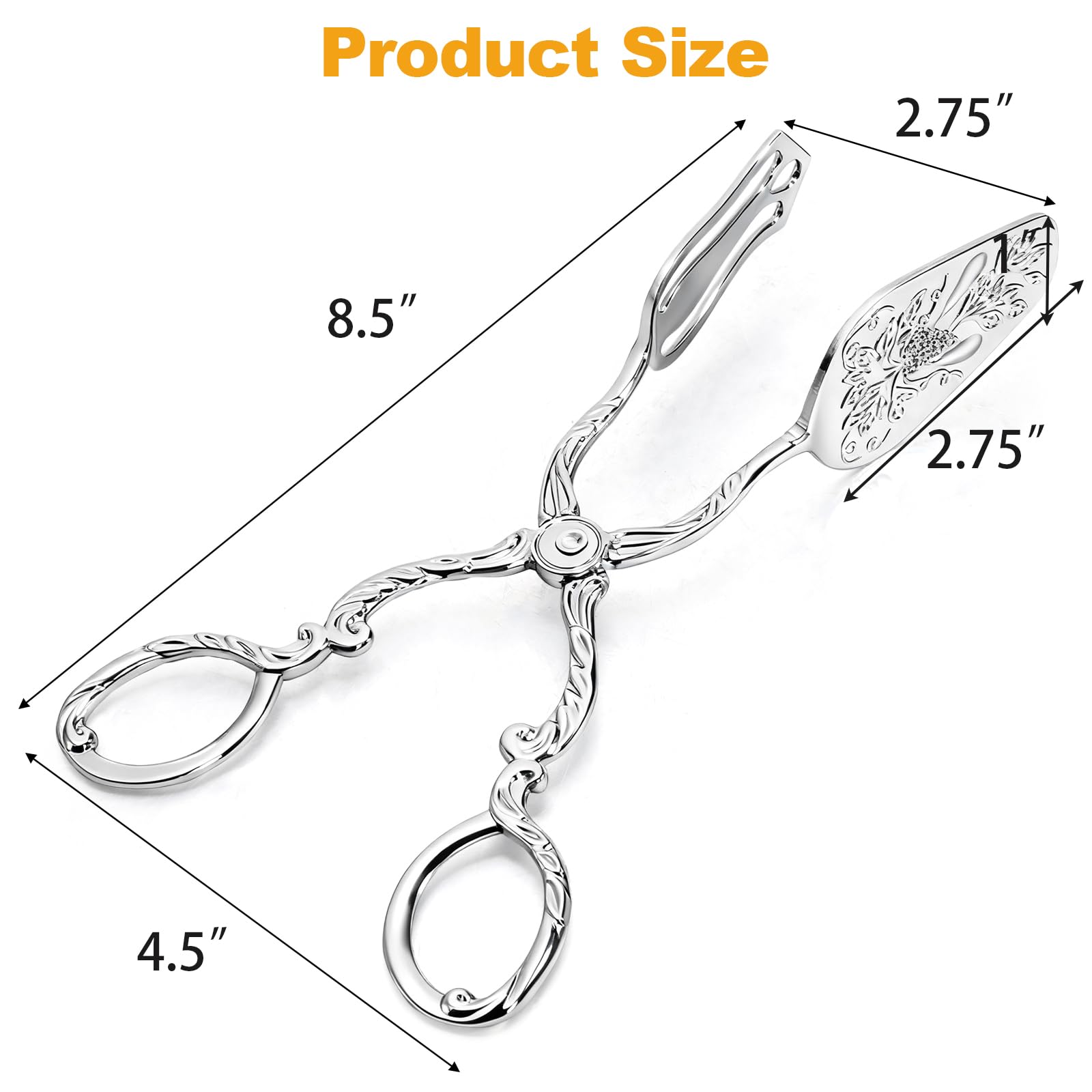 8.5 inch zinc alloy serving tongs