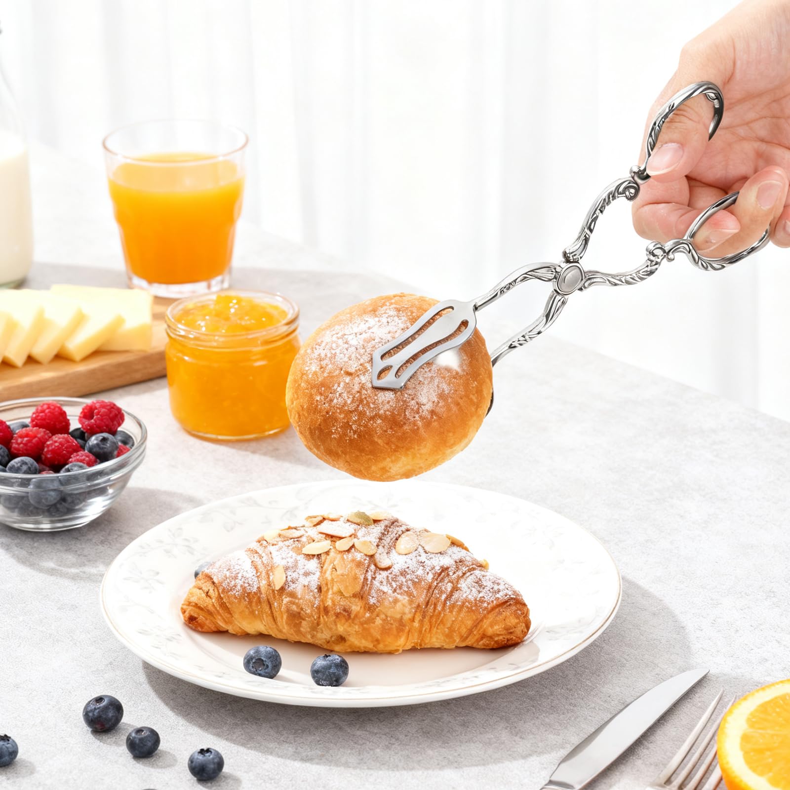 Zinc alloy serving tongs for daily use