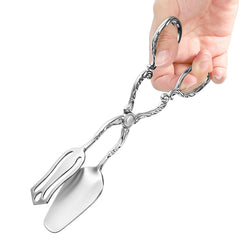 Jucoan bread serving tongs vintage silver
