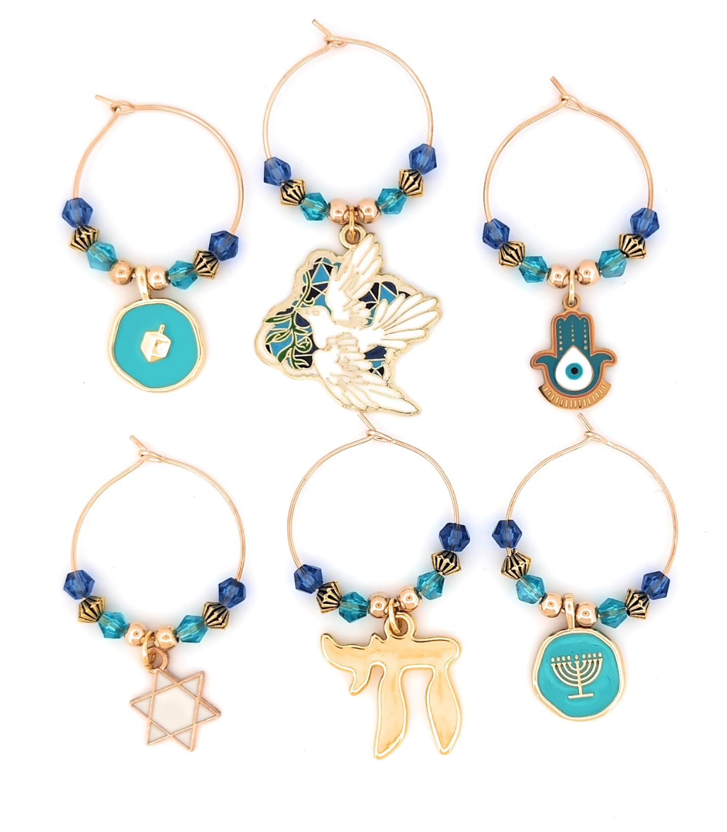 Peace Dove charm for Hanukkah wine glass