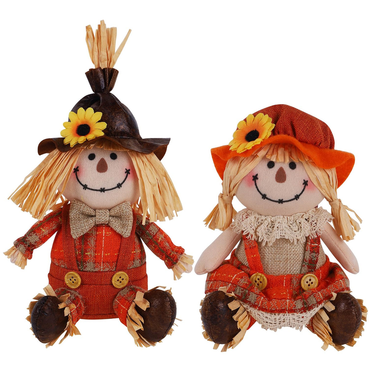 Juegoal 2 pack fall tabletop scarecrows on display shelf