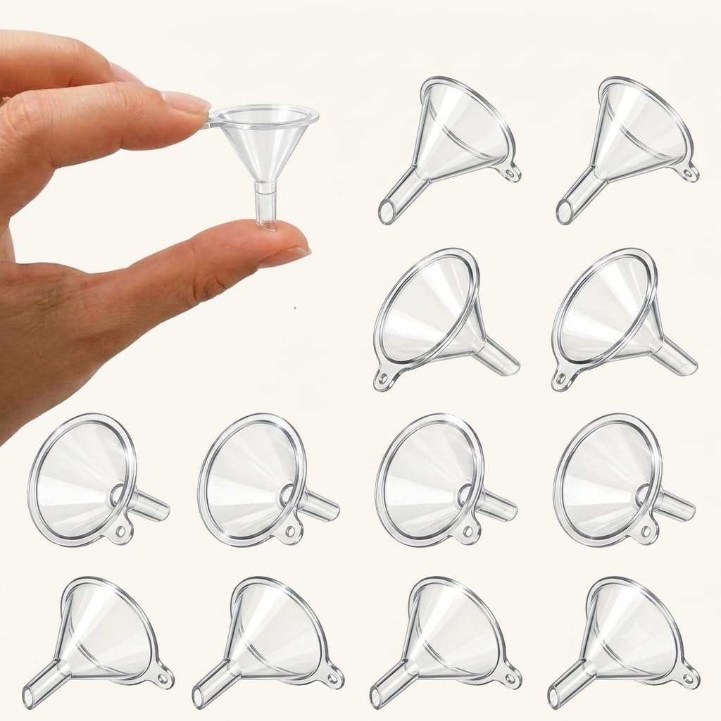 JueLanvie 12-pack precision mini funnels with 6mm spout