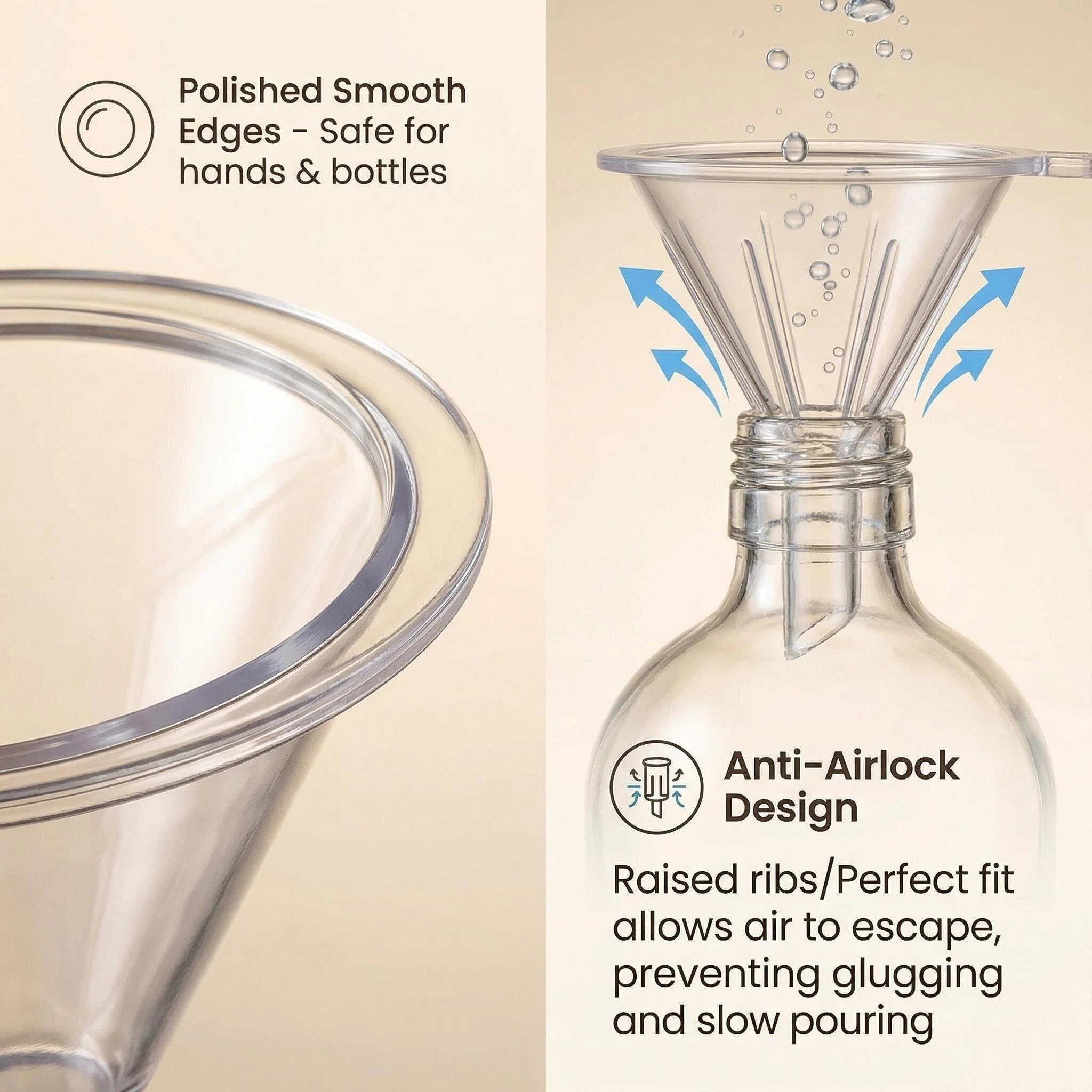JueLanvie mini funnels with handle for easy grip