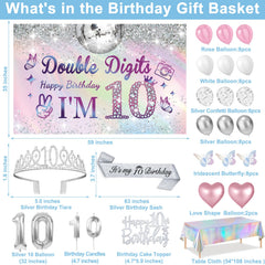 Juesly tiara and sash for 10th birthday celebration