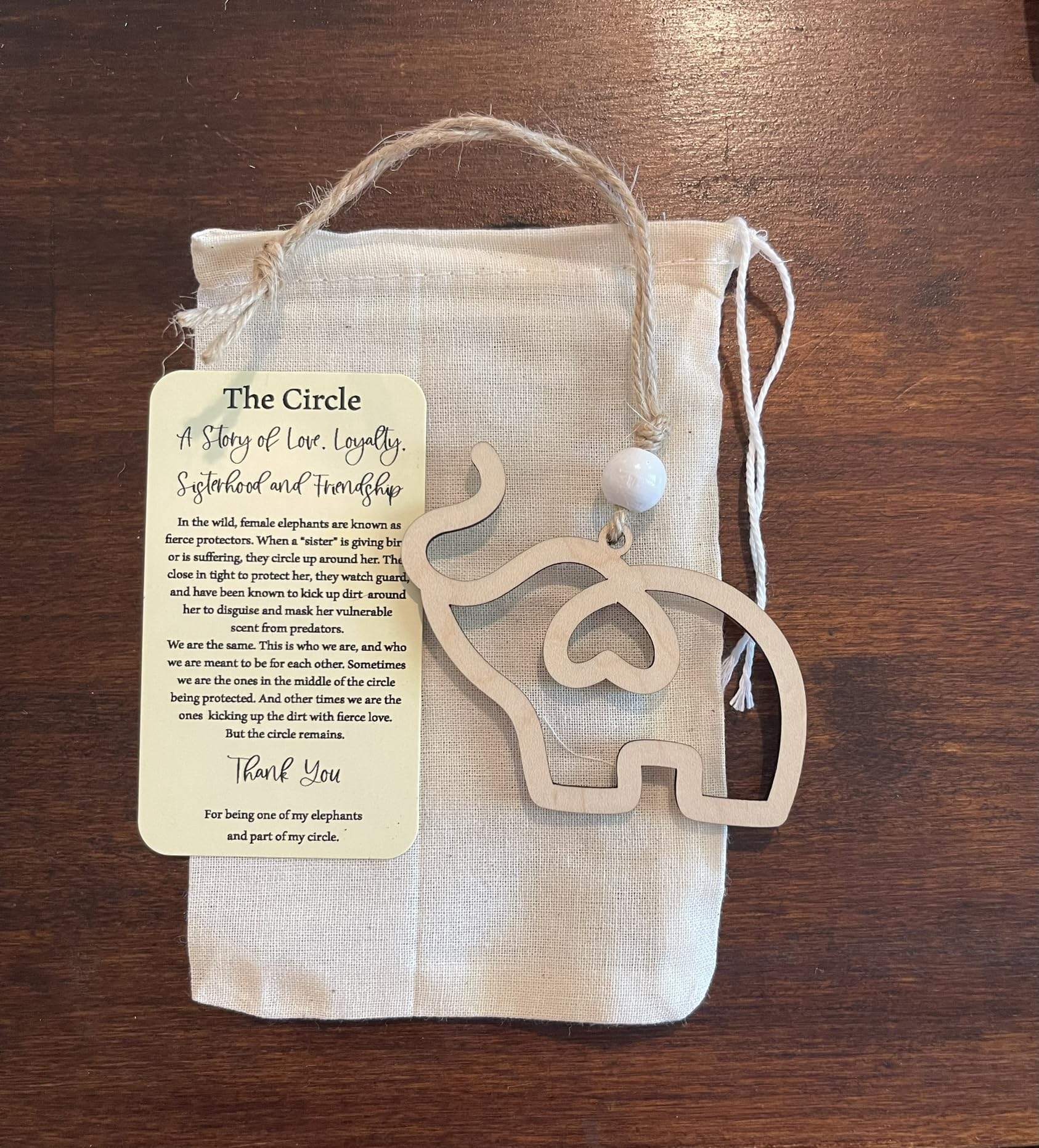 Cotton gift bag included with The Circle ornament