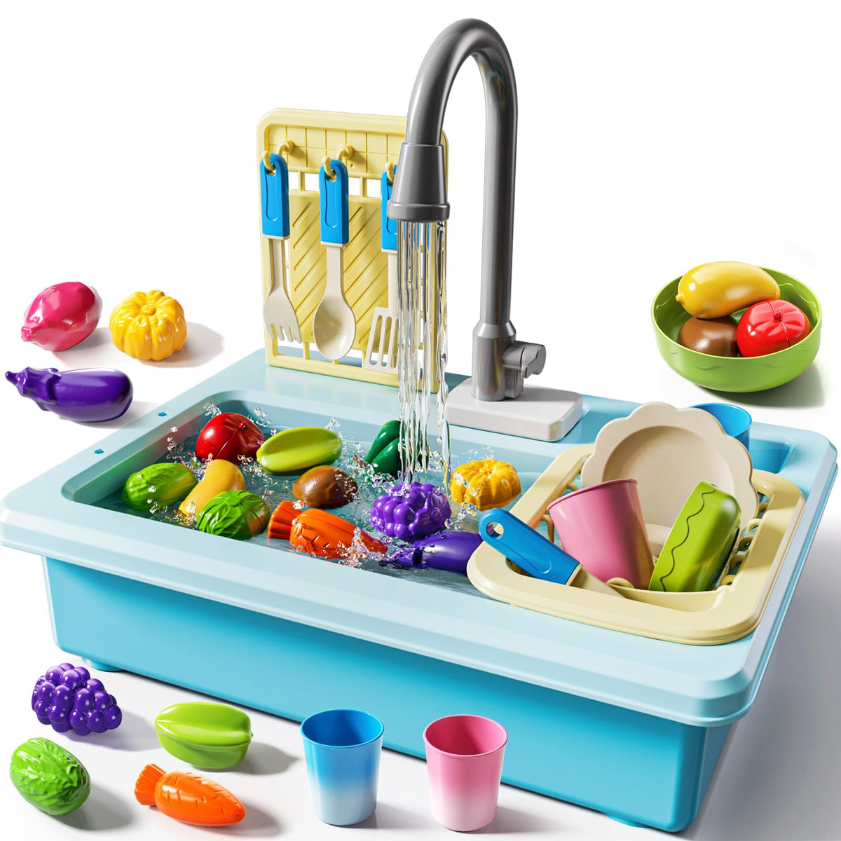 JUKUDAHU Play Sink with Running Water for kids