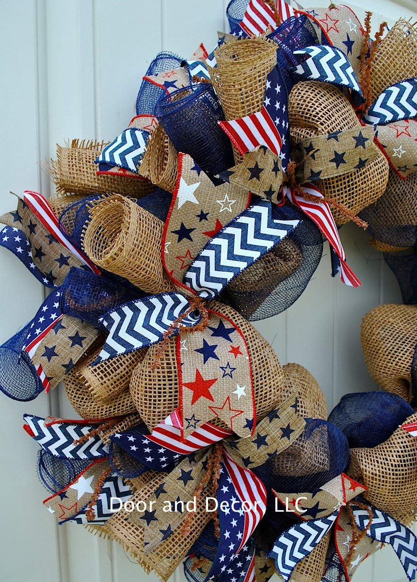 July 4th Memorial Day Fathers Day Labor Day wreath theme