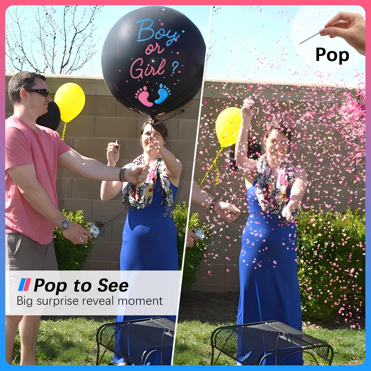 Latex balloon with paper tassel for safe gender reveal decor