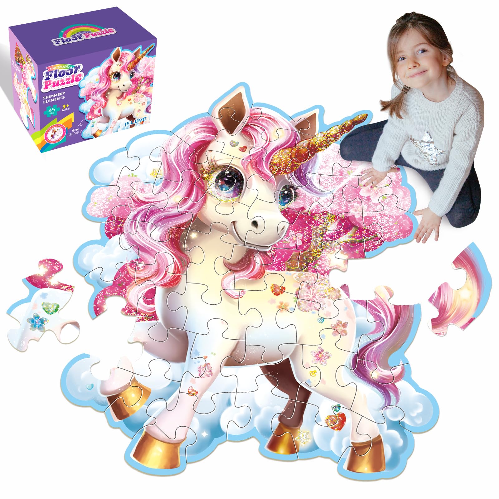 Jumbo Floor Puzzle for Kids 48 piece unicorn
