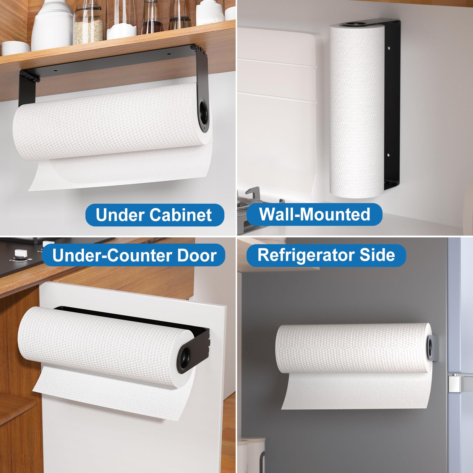 Jumbo Mega roll compatible paper towel holder in kitchen setup