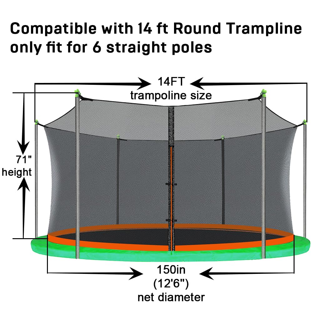 Jumptastic enclosure net for 14ft trampoline