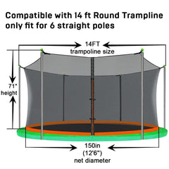 Jumptastic enclosure net for 14ft trampoline