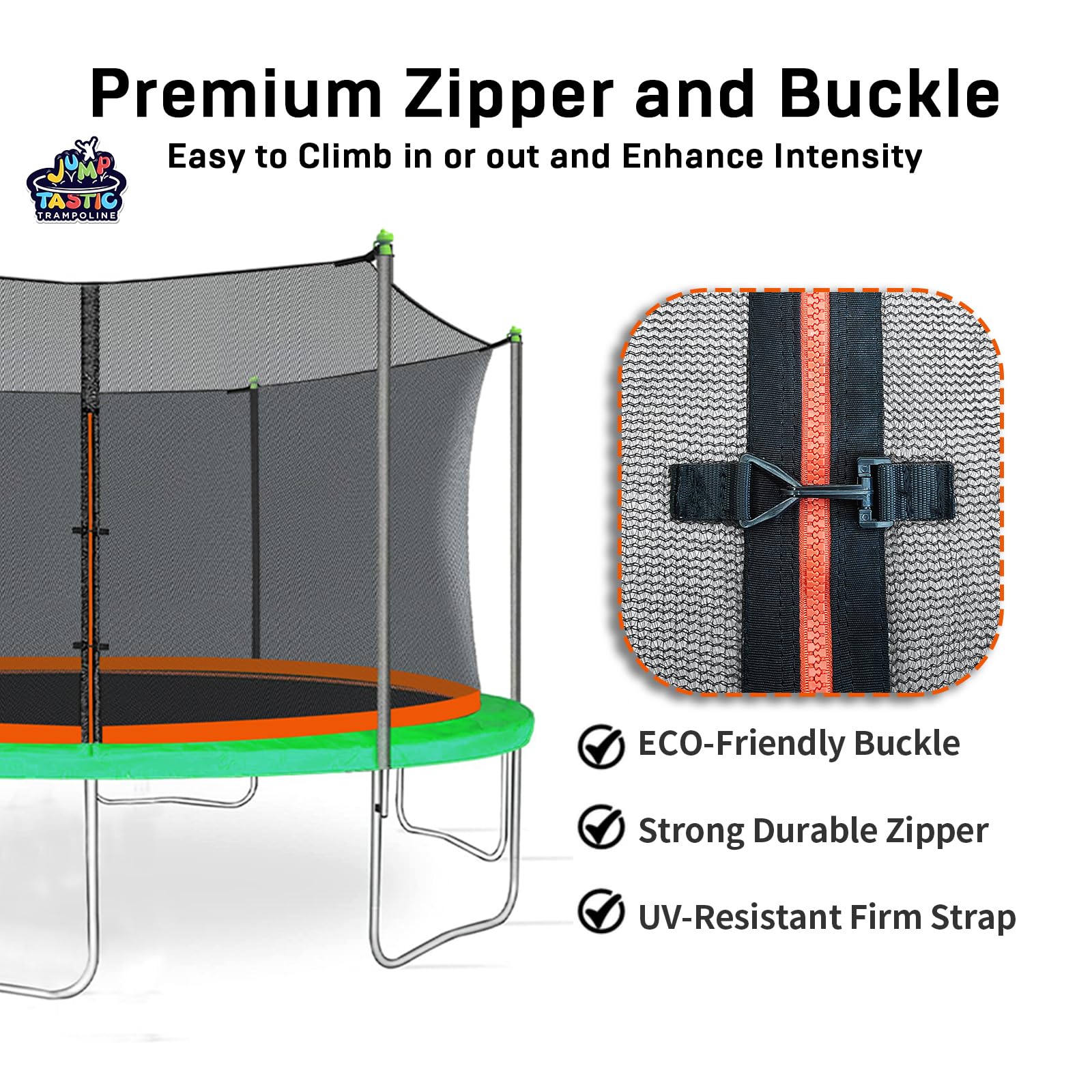 UV resistant PE material trampoline net by Jumptastic