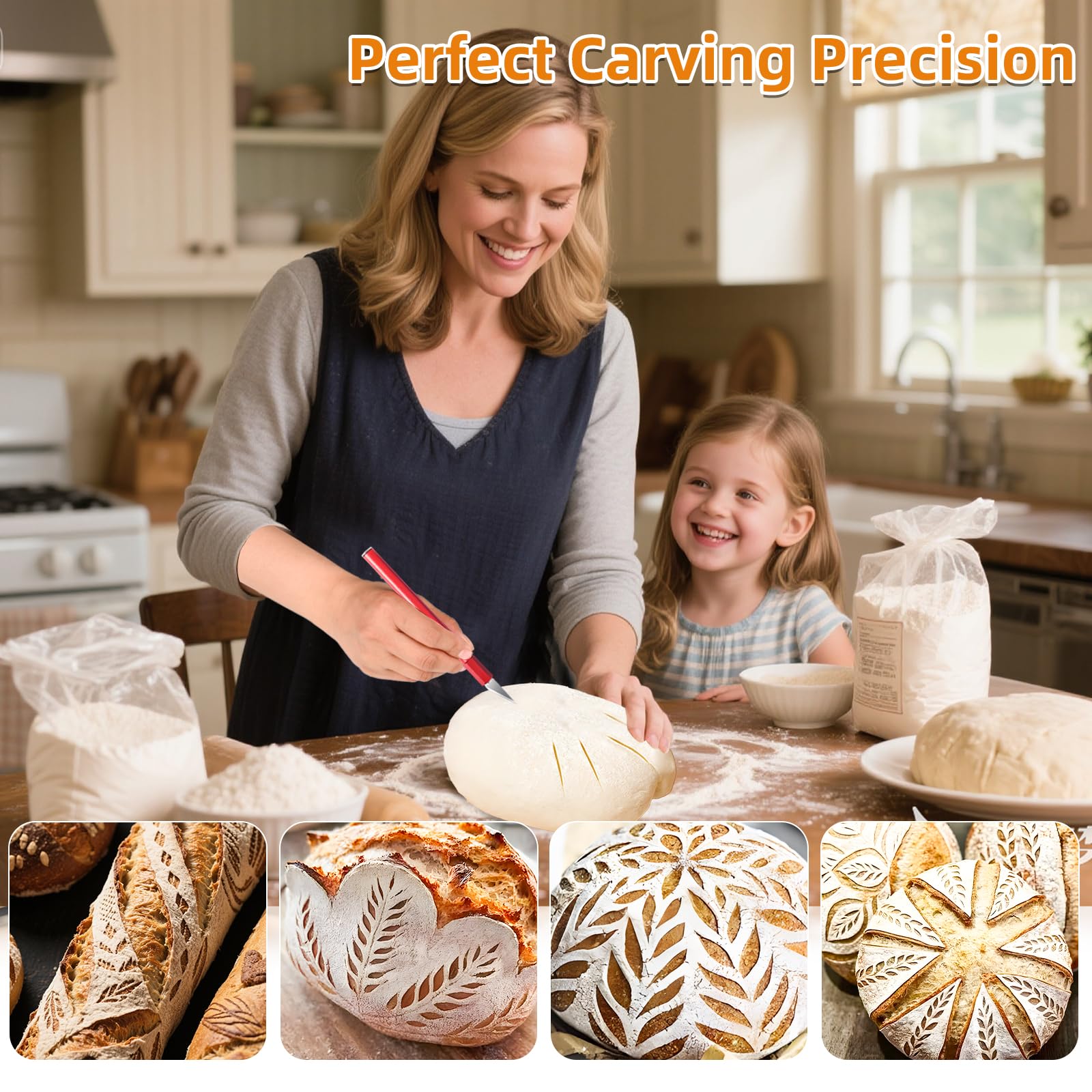 Two upgraded bread lames included for versatile scoring patterns