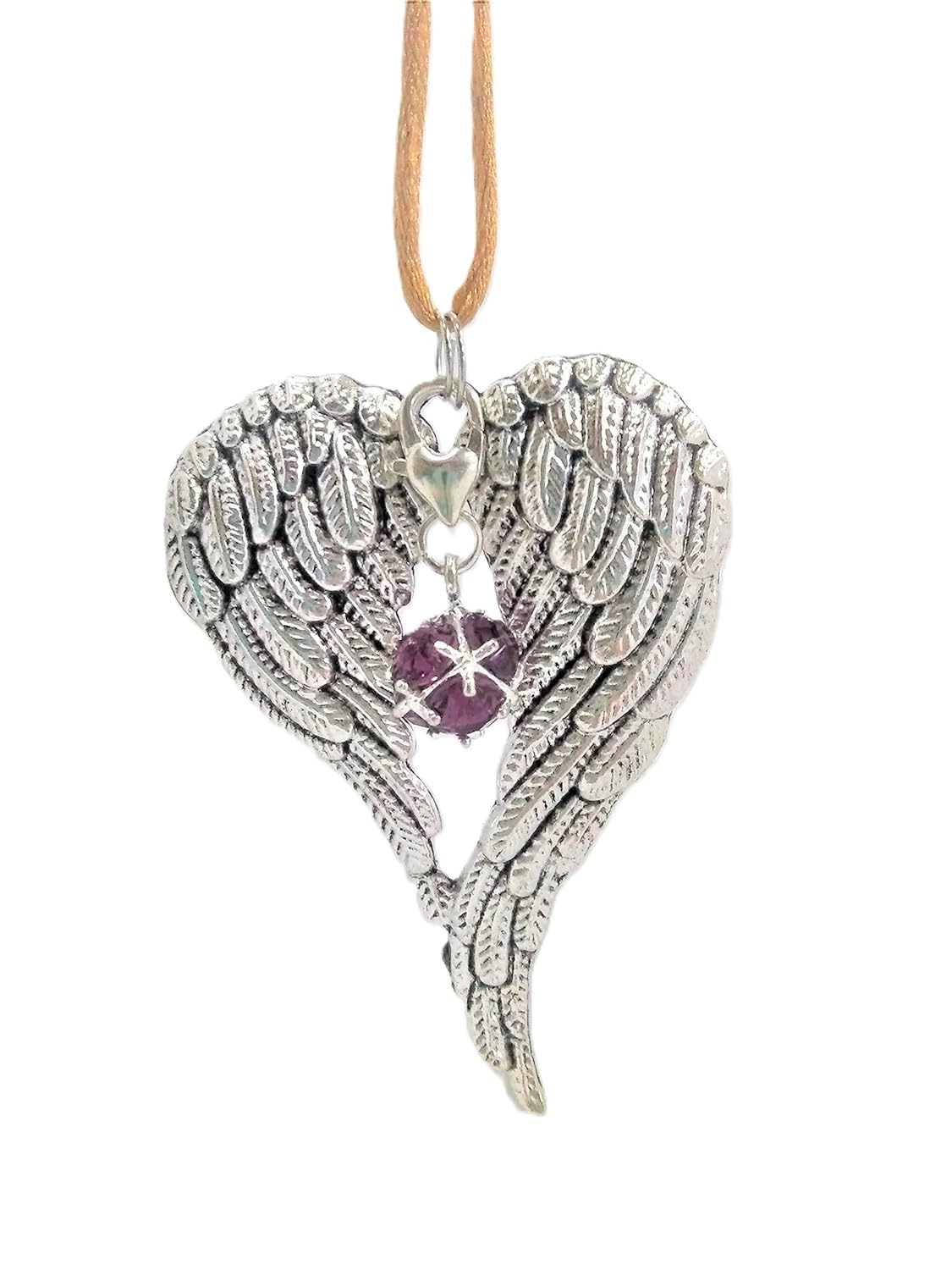 June Birthstone Guardian Angel Wings Ornament closeup
