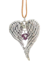 June Birthstone Guardian Angel Wings Ornament closeup