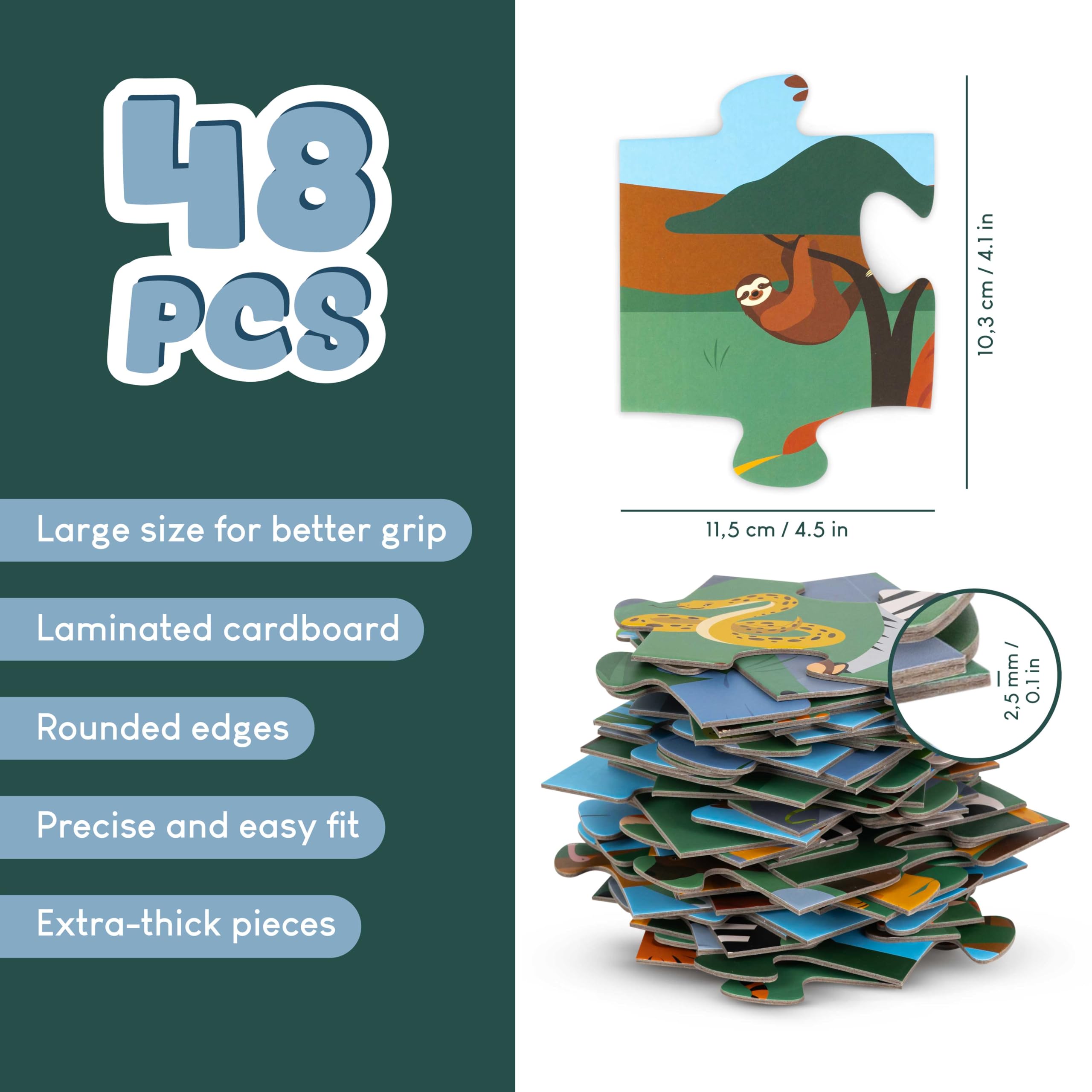 visual guide included helps place animals in jungle scene