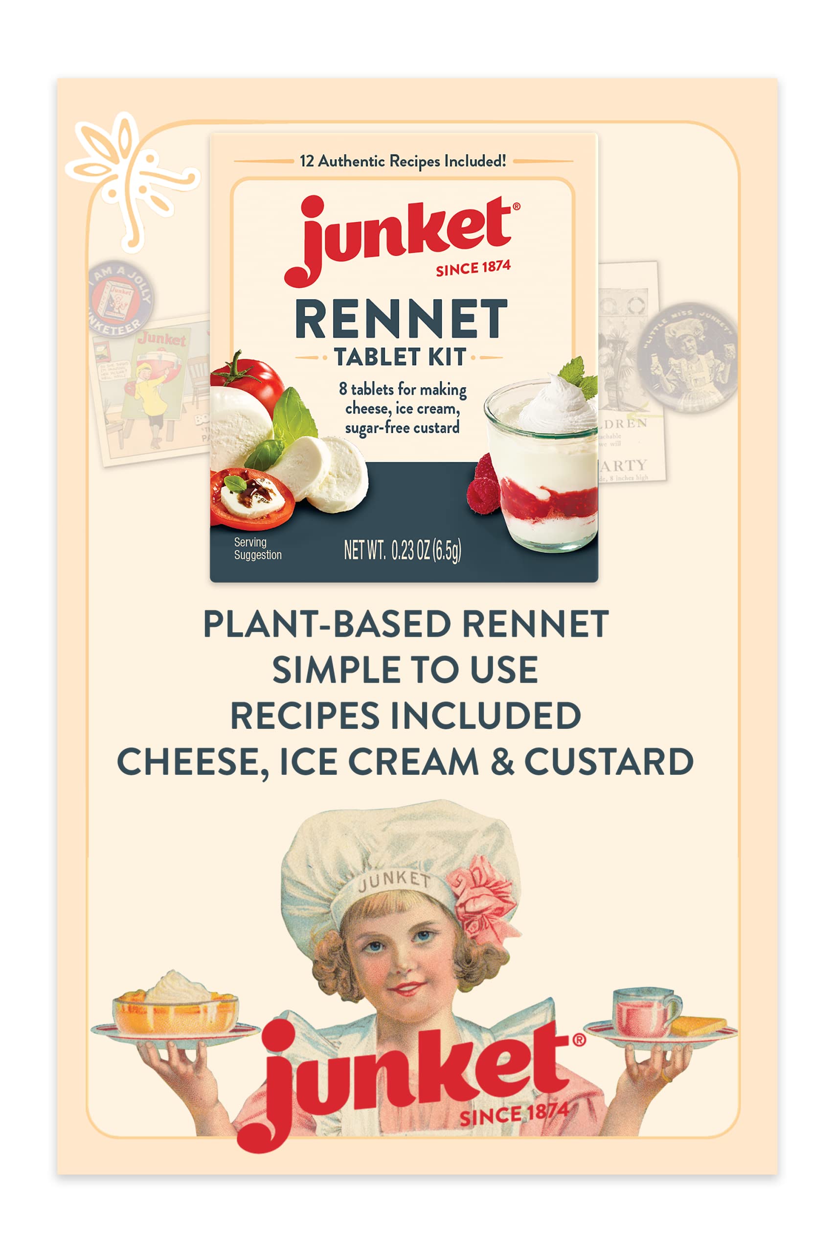 Junket Rennet Tablets 8 ct 3-pack product label