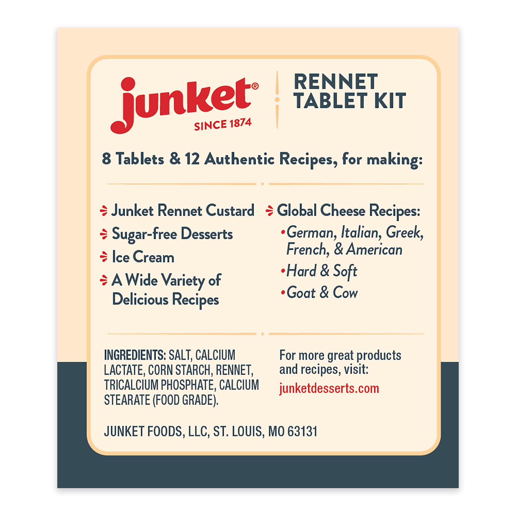 Junket Rennet Tablets 8 ct 3-pack foil packaging