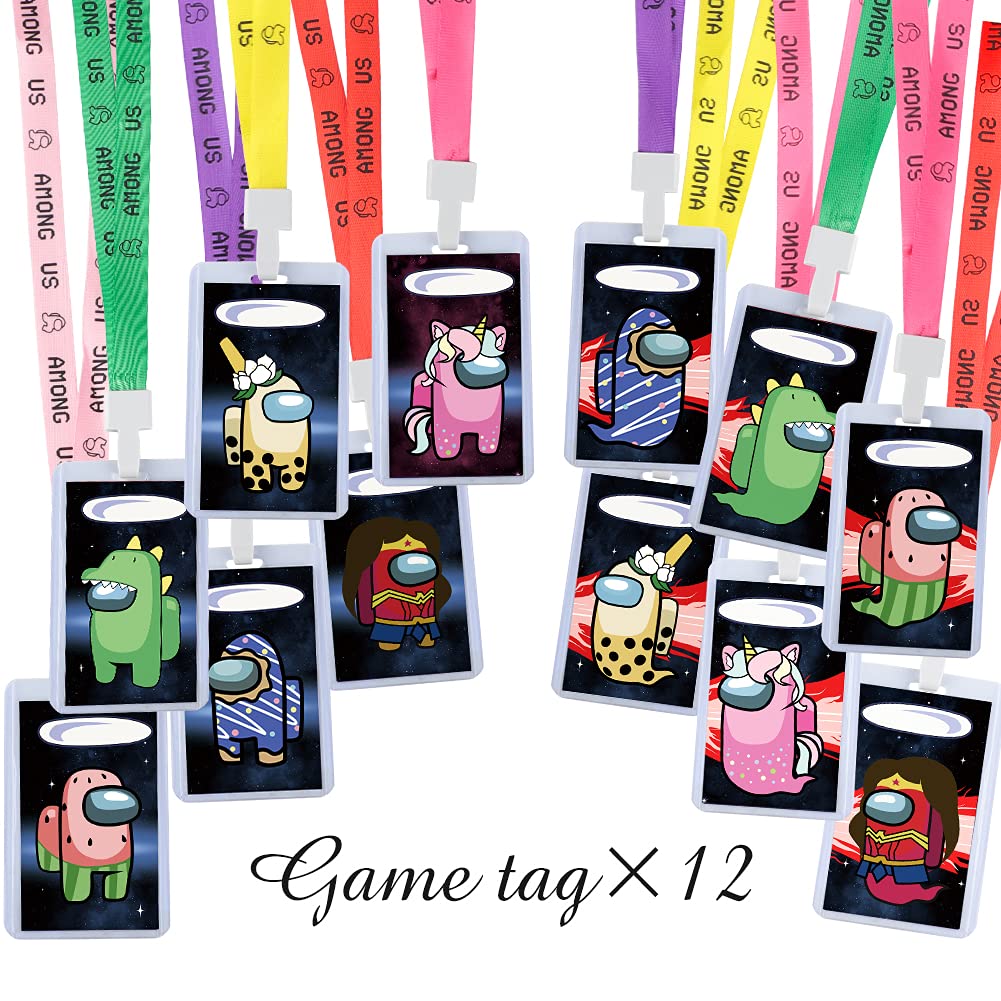 12 game pass tickets with lanyards for party guests