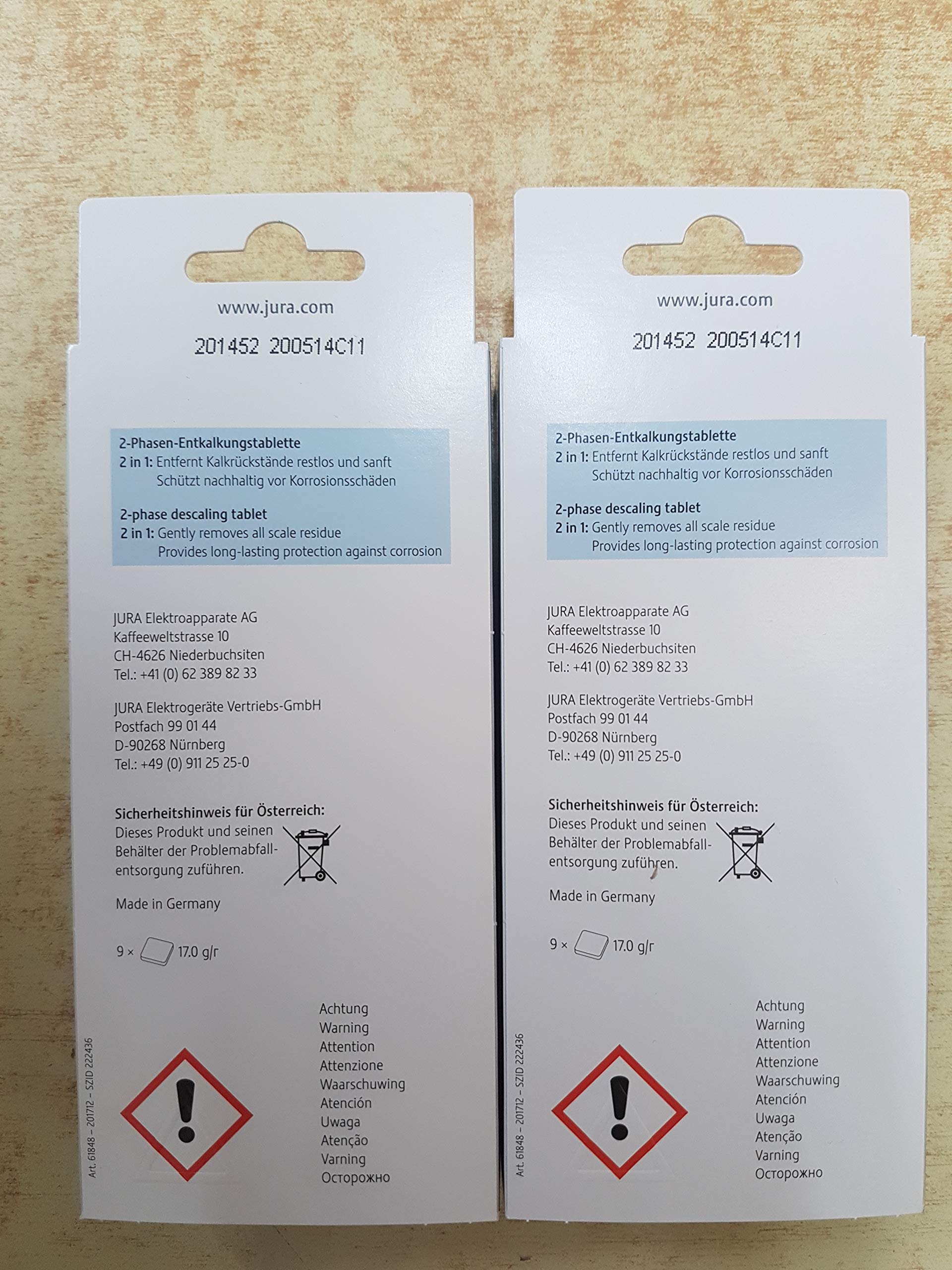 All Jura machines compatible decalcifying tablets 18 count