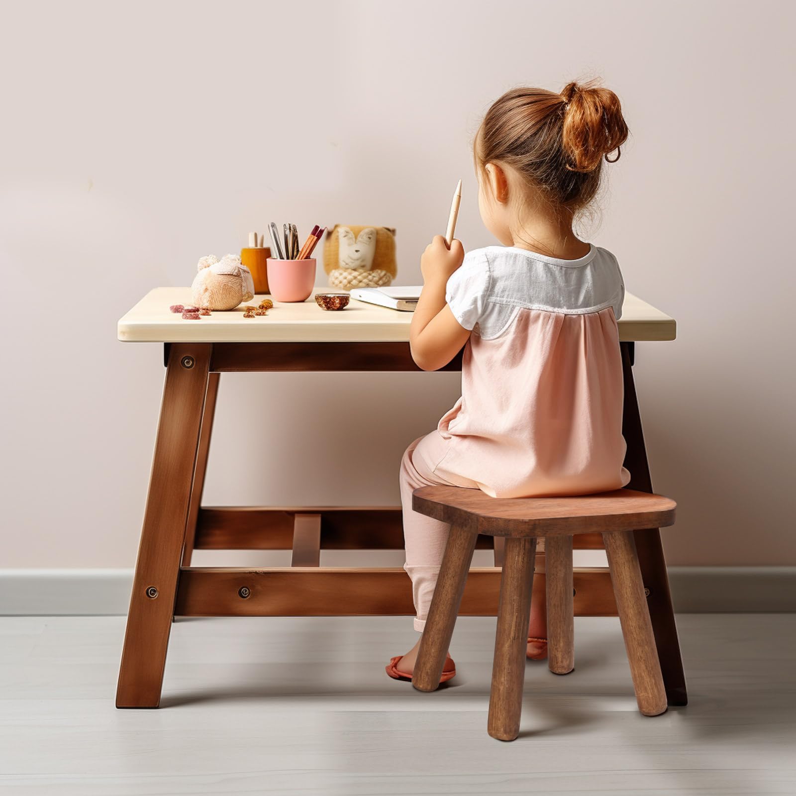 Multi functional stool used as kid seat or plant stand
